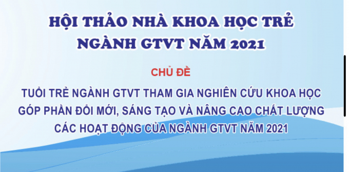 Hội thảo Nhà khoa học trẻ GTVT sẽ diễn ra vào ngày 30/11 